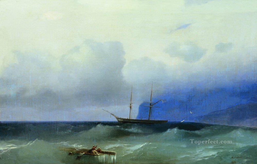 boat sailing Romantic Ivan Aivazovsky Russian Oil Paintings